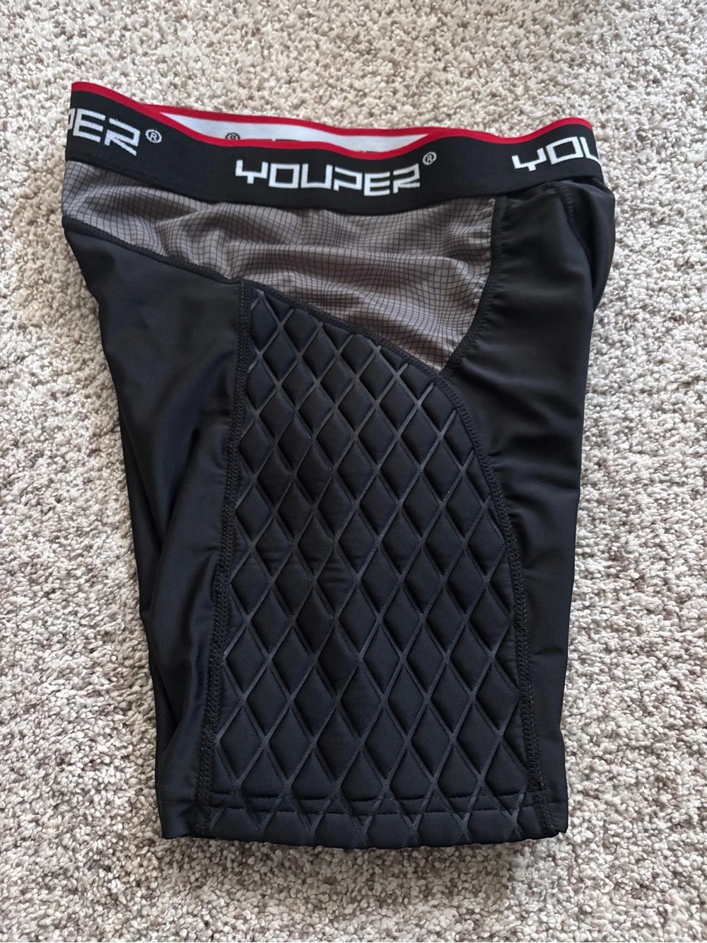 Youper Youth Elite Compression Padded Sliding Shorts w/Cup Pocket  Youth XL